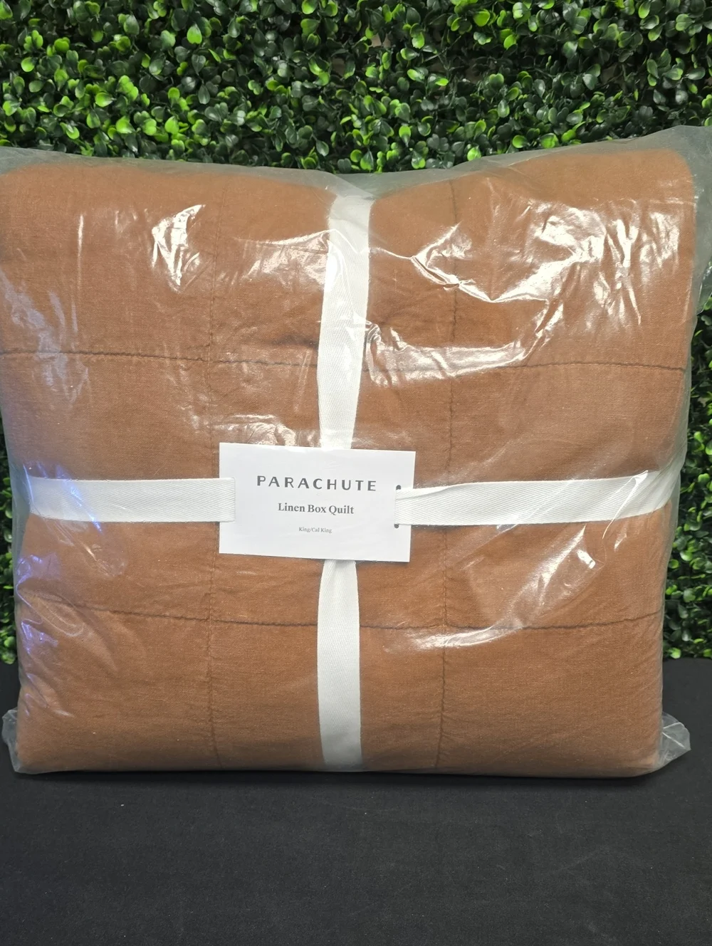 Parachute Linen Box Quilt- King - Tobacco- NWT- KING, CAL KING